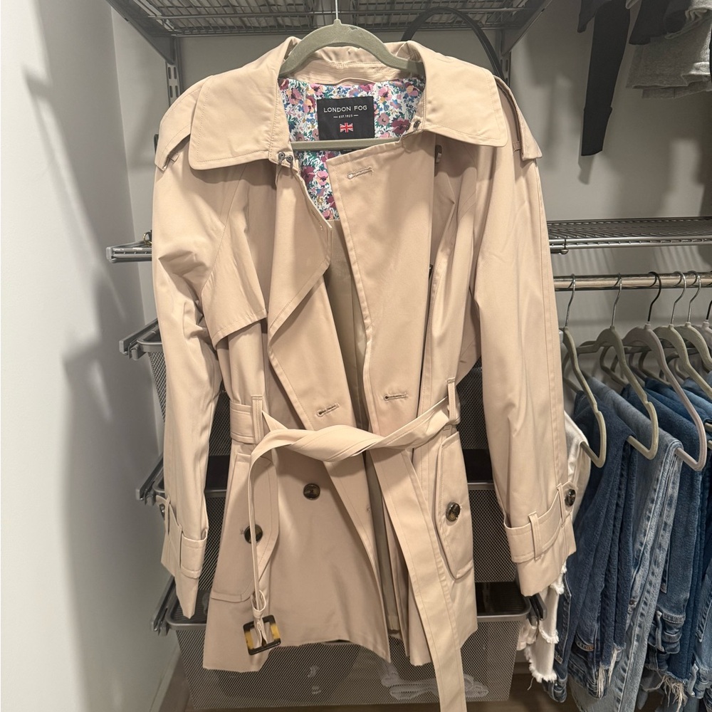 London Fog Double Breasted Trench Coat - Picture 2 of 4